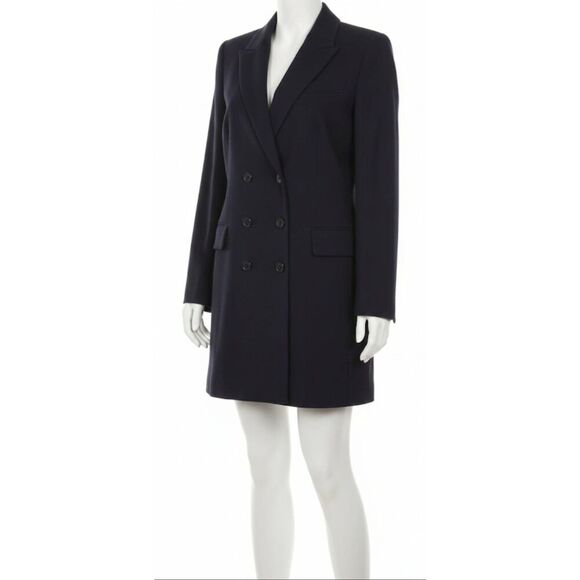 Reiss Jackets & Blazers - Reiss womens large mira double Breasted navy blue trench jacket